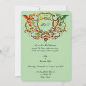 Invitation Blason de style rococo 1793 avec monogramme de dra (Devant)