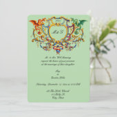 Invitation Blason de style rococo 1793 avec monogramme de dra (Debout devant)