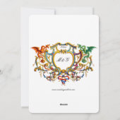Invitation Blason de style rococo 1793 avec monogramme de dra (Dos)