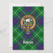 Invitation Blason du clan Duncan sur tartan (Dos)