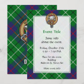 Invitation Blason du clan Duncan sur tartan (Devant / Derrière)