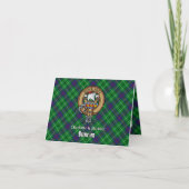 Invitation Blason du clan Duncan sur tartan (Devant)