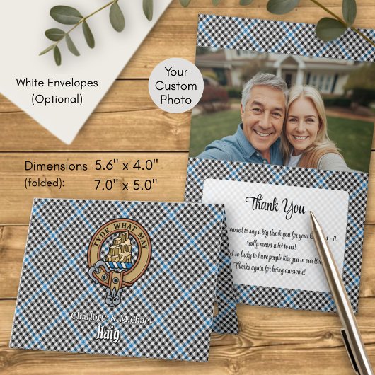 Invitation Blason du clan Haig sur tartan