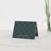 Invitation Blason du clan Malcolm sur tartan (Dos)