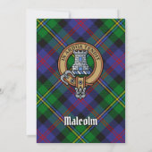 Invitation Blason du clan Malcolm sur tartan (Dos)