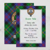 Invitation Blason du clan Malcolm sur tartan (Devant / Derrière)