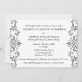 Invitation Blason Initial Traditionnel Monogramme Baptême (Dos)