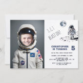 Invitation Blast Off Astronaut Costume photo Anniversaire (Devant)