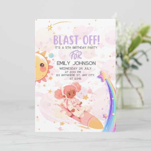 Invitation BLAST OFF Galactic Celebration (Debout devant)