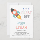 Invitation Blast Off ! Nouvel anniversaire du navire-fusée sp (Devant)