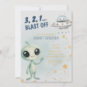 Invitation Blast Off Outer Space Boys Third Birthday (Devant)