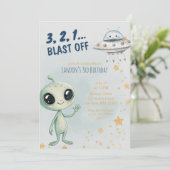 Invitation Blast Off Outer Space Boys Third Birthday (Debout devant)
