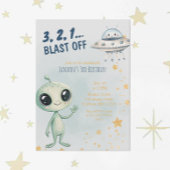Invitation Blast Off Outer Space Boys Third Birthday