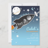 Invitation Blast Off Rocket Ship Space Anniversaire (Devant)