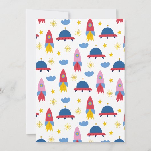 Invitation Blast Off ! Space Rocket Boy Anniversaire (Dos)