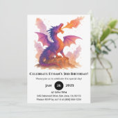 Invitation Blazing Sunset Dragon Birthday (Debout devant)