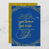 Invitation Blé Bleu Étapes Parents Mariages Inviter (Devant / Derrière)