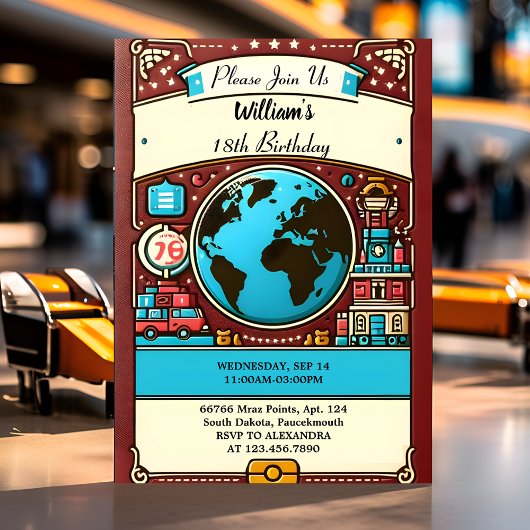 Invitation Blend Travel Cabine Beach Destination 32e annivers