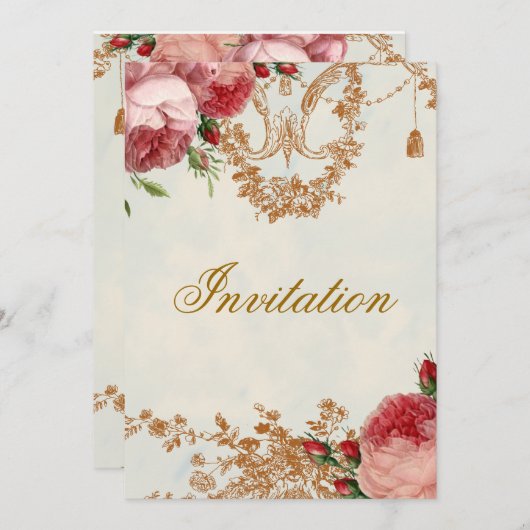 Invitation Blenheim Rose - Ciel d'été (Devant / Derrière)