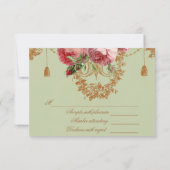 Invitation Blenheim Rose- Élégante Réponse Rose Verte Sauge (Dos)