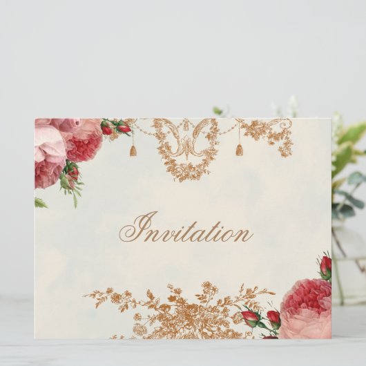 Invitation Blenheim Rose - Paysage de ciel d'été (Debout devant)