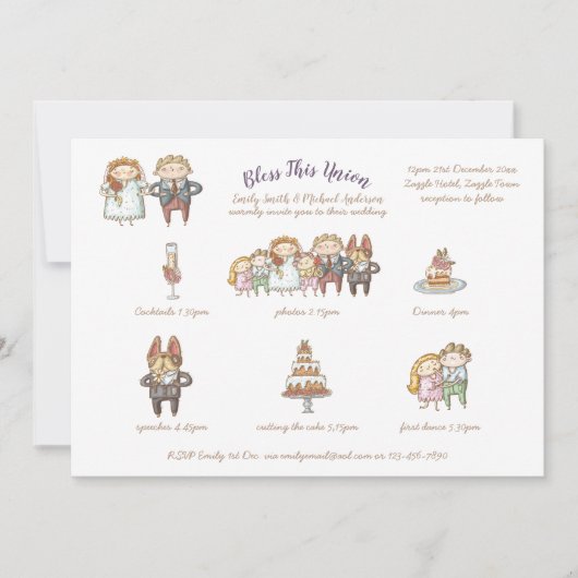 Invitation Bless This Union - Jote Mariage Invitation/Program (Devant)