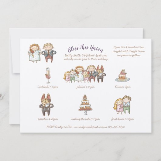 Invitation Bless This Union - Jote Wedding Invite Timeline (Devant)