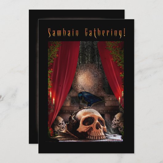 Invitation Blessé Samhain à l'invitation - Ravens Den (Devant / Derrière)
