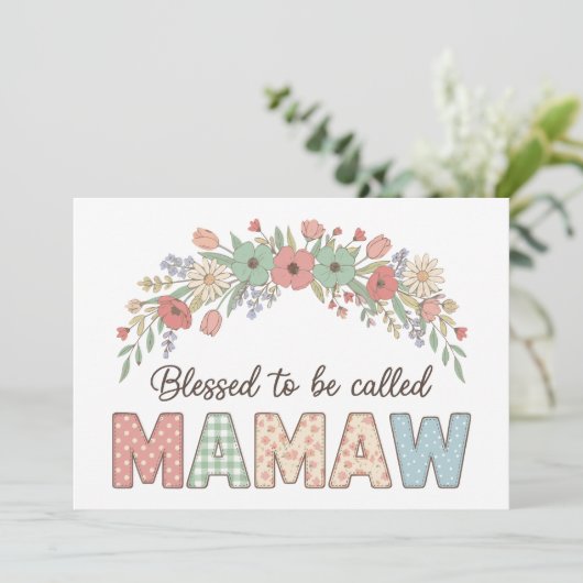 Invitation Blessed to be called Mamaw (Debout devant)