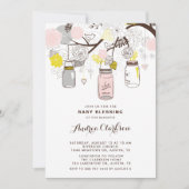 Invitation Blessure de mason rose pâle jarres Floral Baby (Devant)