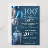Invitation Bleu 100e anniversaire des dons de ballons (Devant)