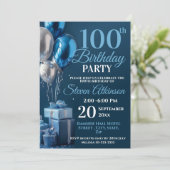 Invitation Bleu 100e anniversaire des dons de ballons (Debout devant)