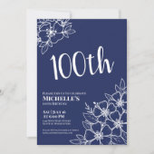Invitation Bleu 100e fête d'anniversaire (Devant)