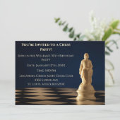 Invitation Bleu 30e anniversaire jeu d'échecs (Debout devant)