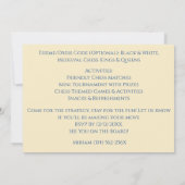 Invitation Bleu 30e anniversaire jeu d'échecs (Dos)