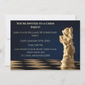 Invitation Bleu 30e anniversaire jeu d'échecs Chevalier (Devant)