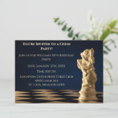 Invitation Bleu 30e anniversaire jeu d'échecs Chevalier (Debout devant)