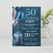 Invitation Bleu 50e anniversaire des dons de ballons (Debout devant)