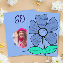 Bleu 60e anniversaire Simple Doodle Flower