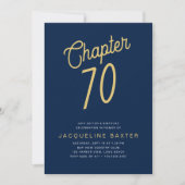 Invitation Bleu 70e anniversaire Gold Script 70 (Devant)