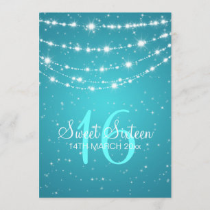 Invitation Bleu à chaînes de scintillement de partie de sweet