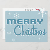 Invitation Bleu à la fête de Noël du milieu du siè (Devant / Derrière)