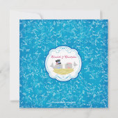 Invitation Bleu à la mode d'invitation de Fête de la mariée (Dos)