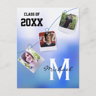 Invitation bleu à la mode et personnalisable de