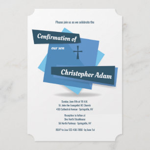 Invitation Bleu à l'invitation bleue de confirmation