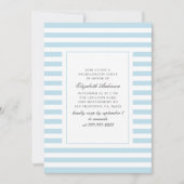 Invitation Bleu à rayures nautiques. Bachelorette rayée (Devant)