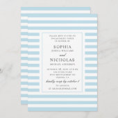 Invitation Bleu à rayures nautiques. Partie d'engagement en b (Devant / Derrière)