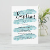 Invitation Bleu Abstrait| Baptême d'aquarelle (Debout devant)