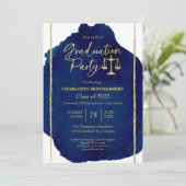 Invitation Bleu Abstrait de l'école de droit (Debout devant)