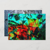 Invitation Bleu abstrait invitation, Bleu orange abstrait (Devant / Derrière)